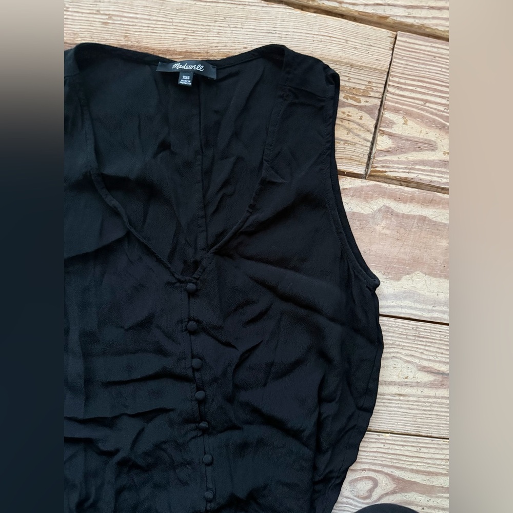 Madewell black button down tank dress size xxs